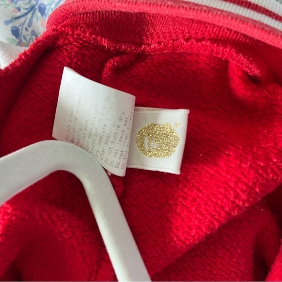 BAPE sz XS Baby Milo Red Baseball Jacket White Sleeves Fleece Bathing Ape Japan - Picture 4 of 11